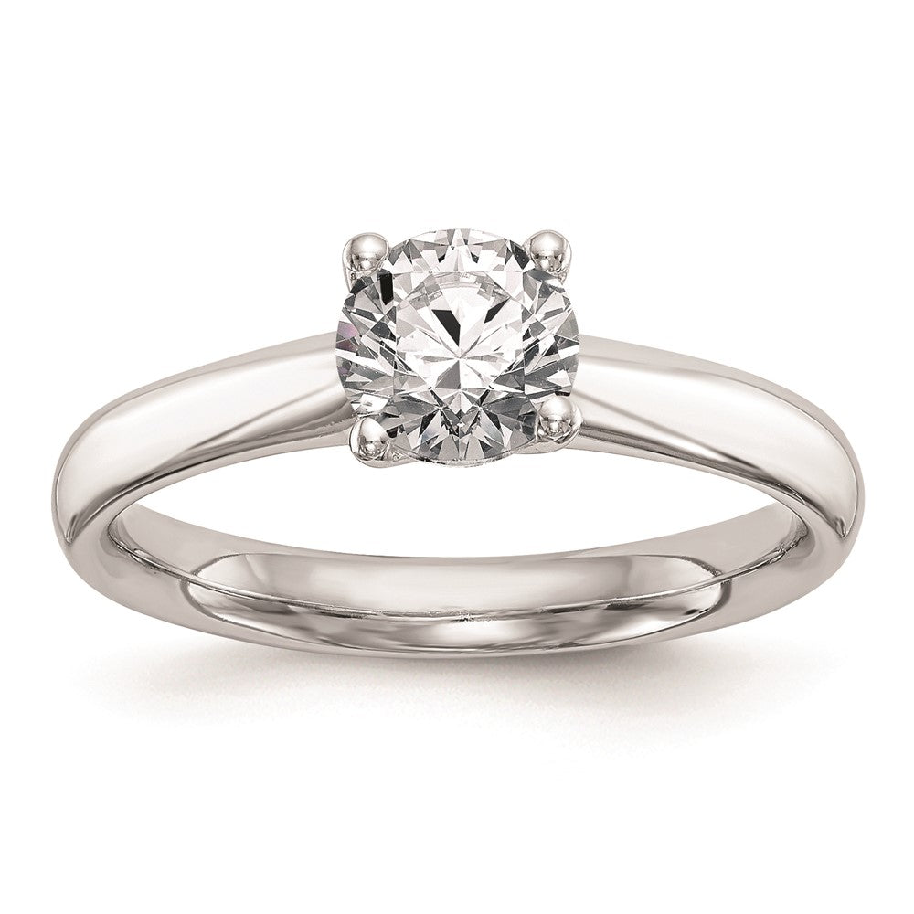 1.00ct. CZ Solid Real 14k White Gold Solitaire Engagement Ring