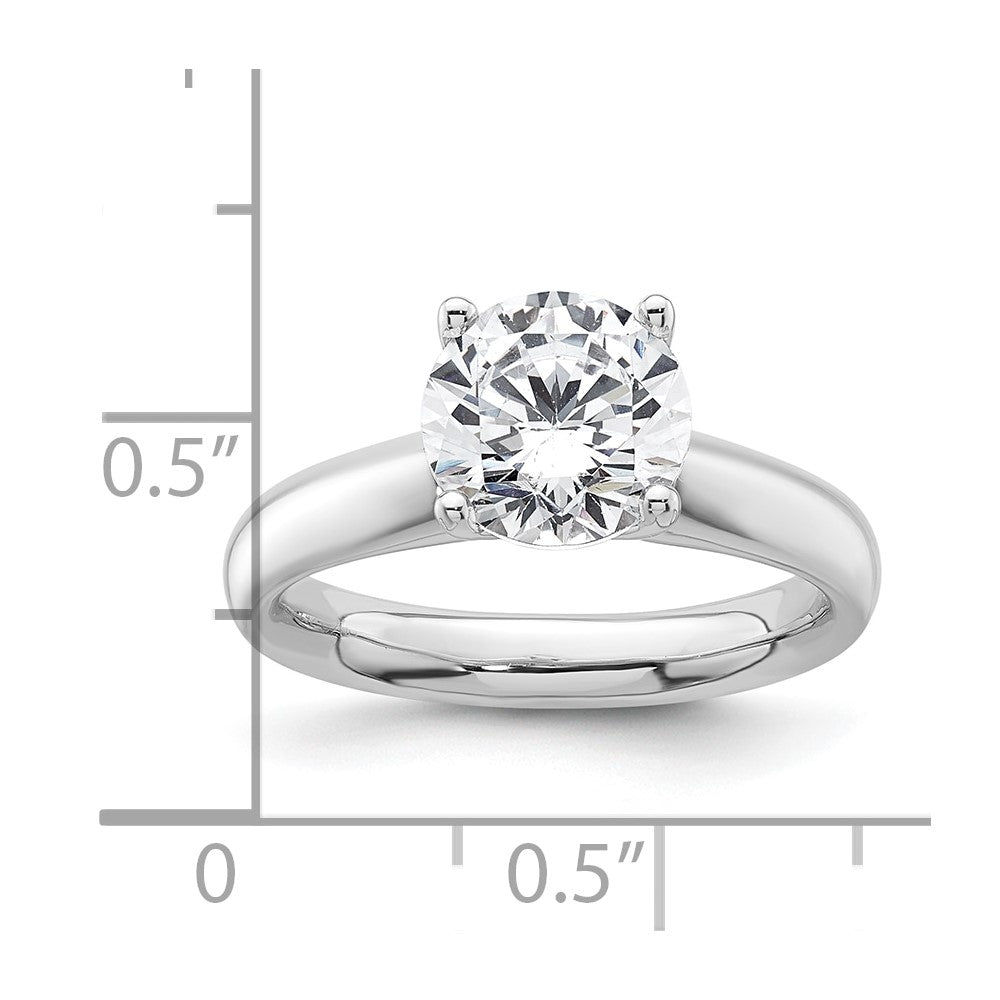 2.00ct. CZ Solid Real 14k White Gold Solitaire Engagement Ring