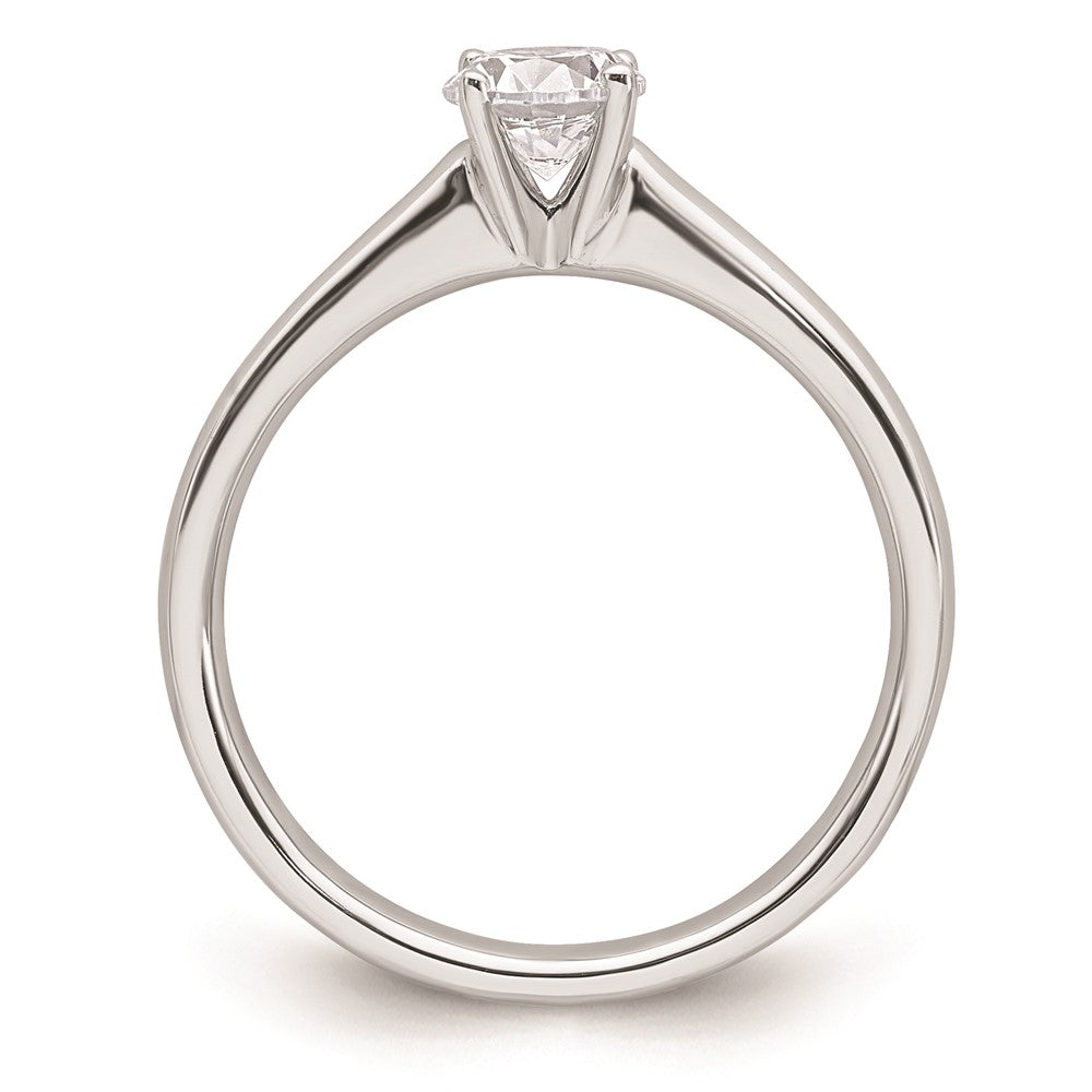 0.50ct. CZ Solid Real 14k White Gold Solitaire Engagement Ring