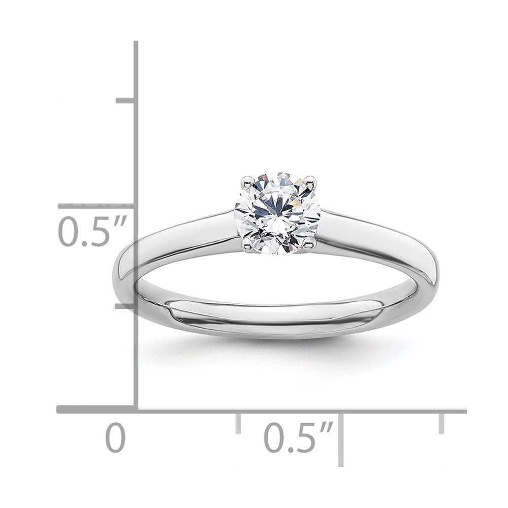 0.50ct. CZ Solid Real 14k White Gold Solitaire Engagement Ring