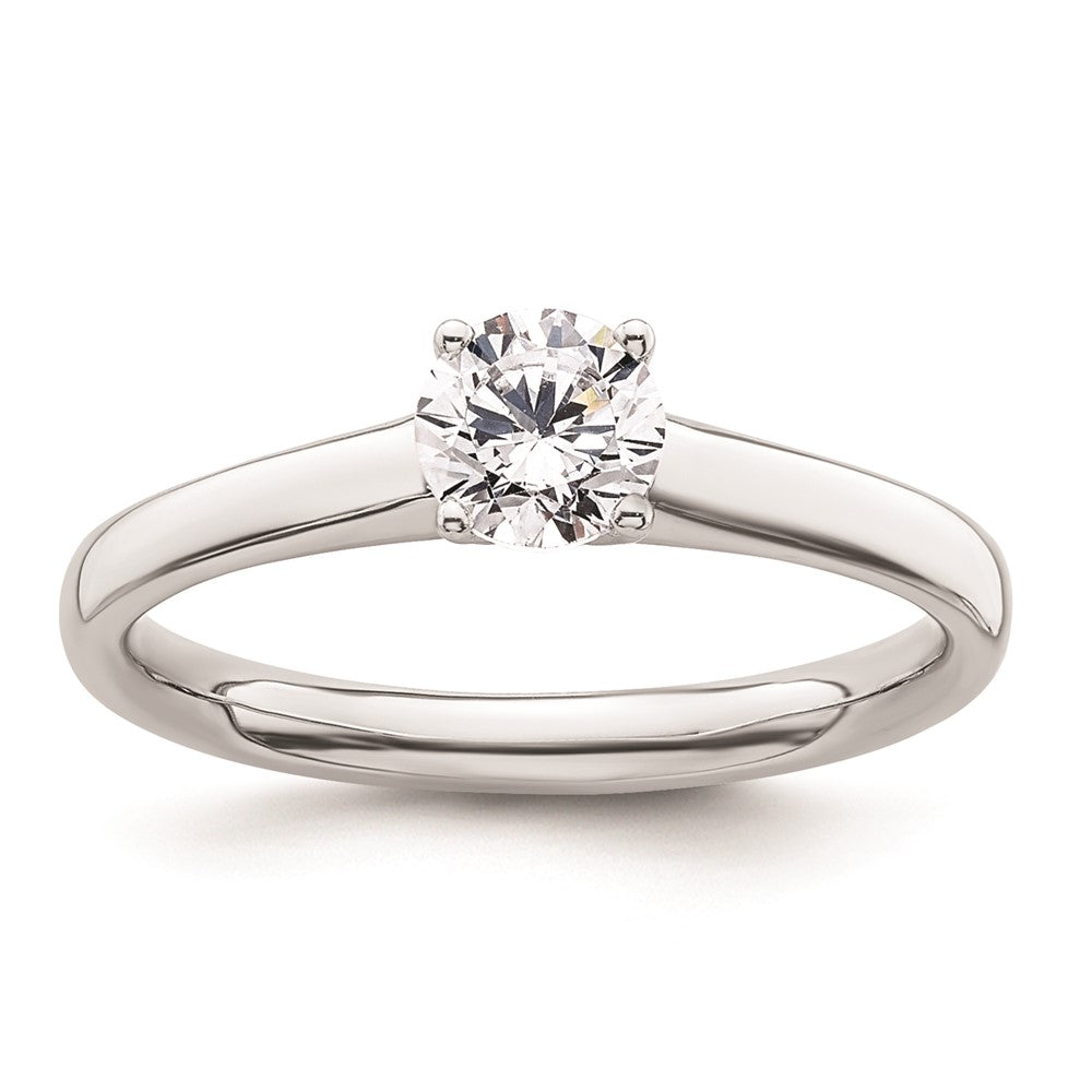 0.50ct. CZ Solid Real 14k White Gold Solitaire Engagement Ring