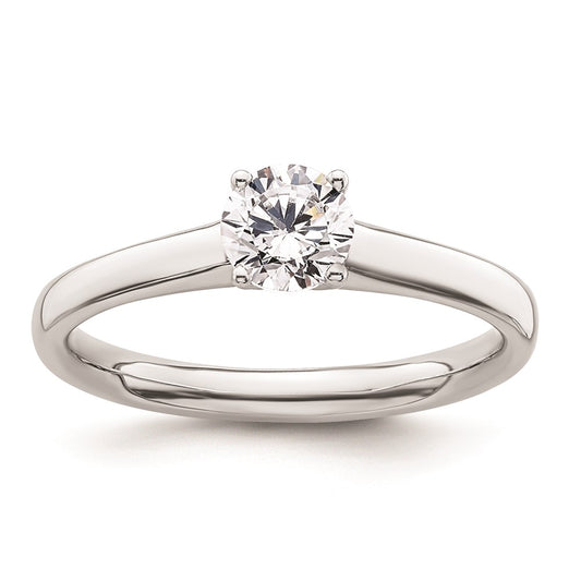 0.50ct. CZ Solid Real 14k White Gold Solitaire Engagement Ring