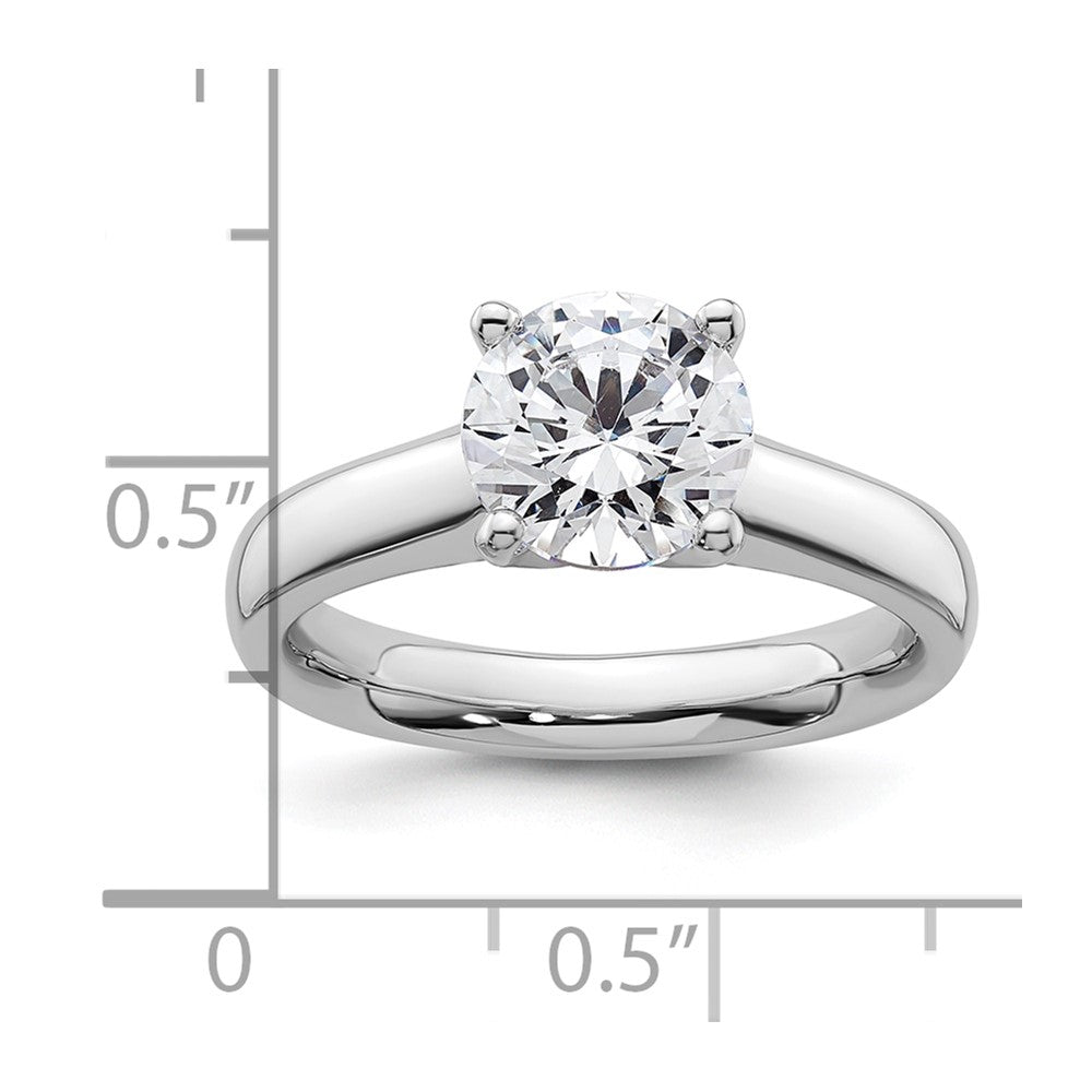 2.00ct. CZ Solid Real 14k White Gold Solitaire Engagement Ring