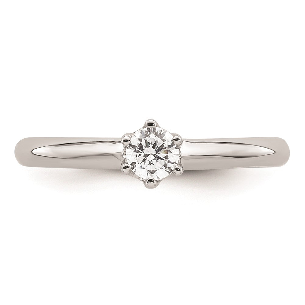 0.25ct. CZ Solid Real 14k White Gold Solitaire Engagement Ring