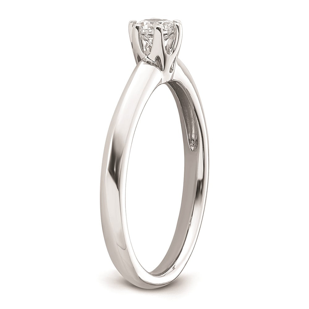 0.25ct. CZ Solid Real 14k White Gold Solitaire Engagement Ring