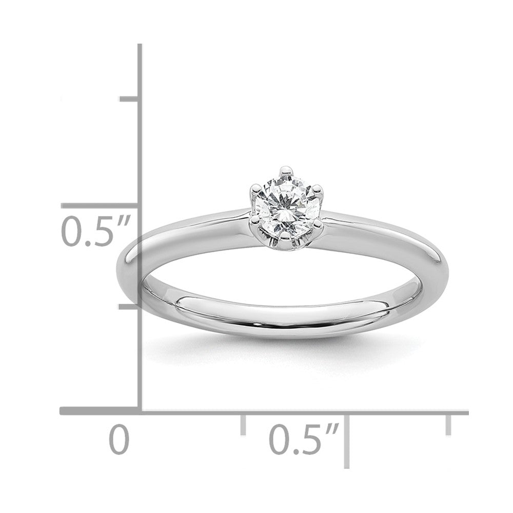 0.25ct. CZ Solid Real 14k White Gold Solitaire Engagement Ring