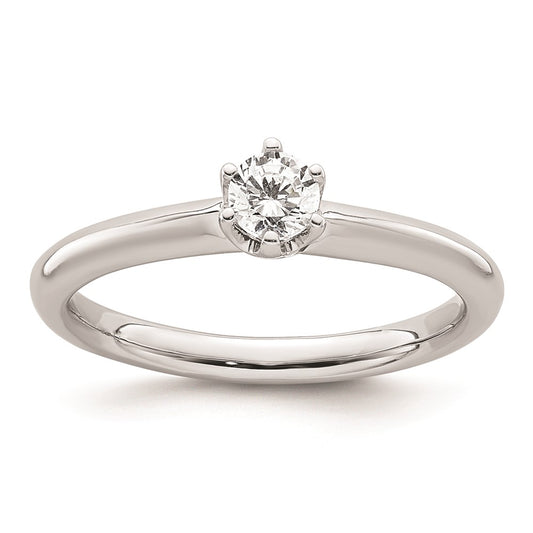 0.25ct. CZ Solid Real 14k White Gold Solitaire Engagement Ring