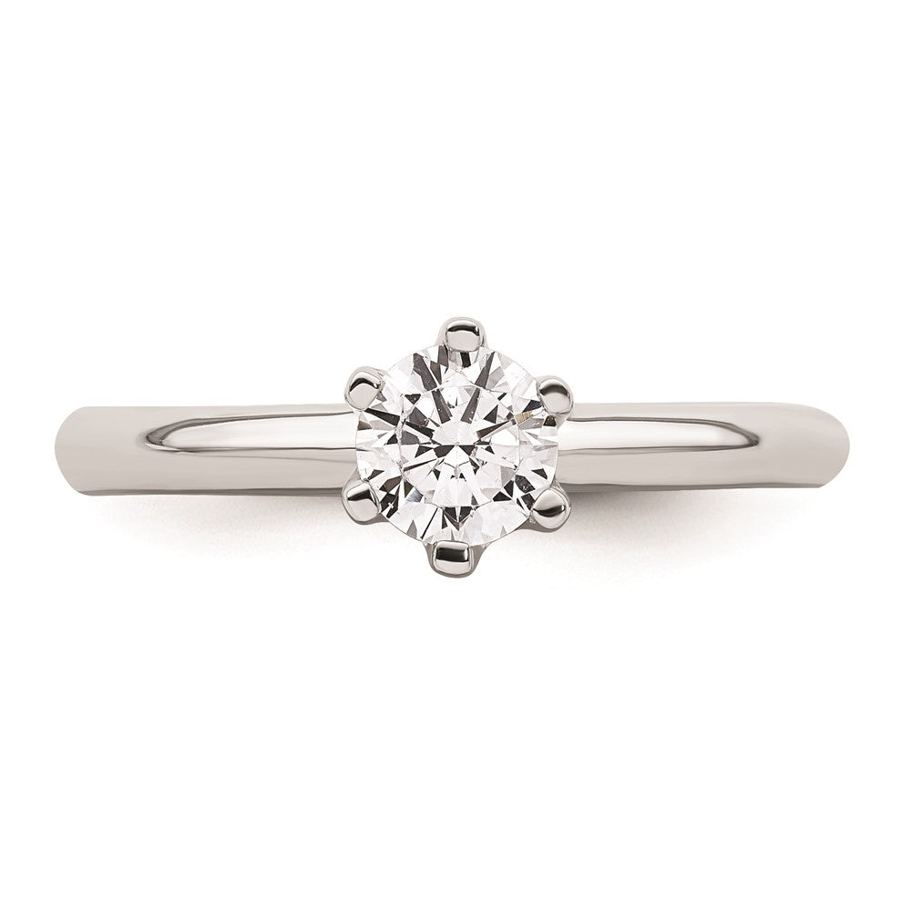 0.50ct. CZ Solid Real 14k White Gold Solitaire Engagement Ring