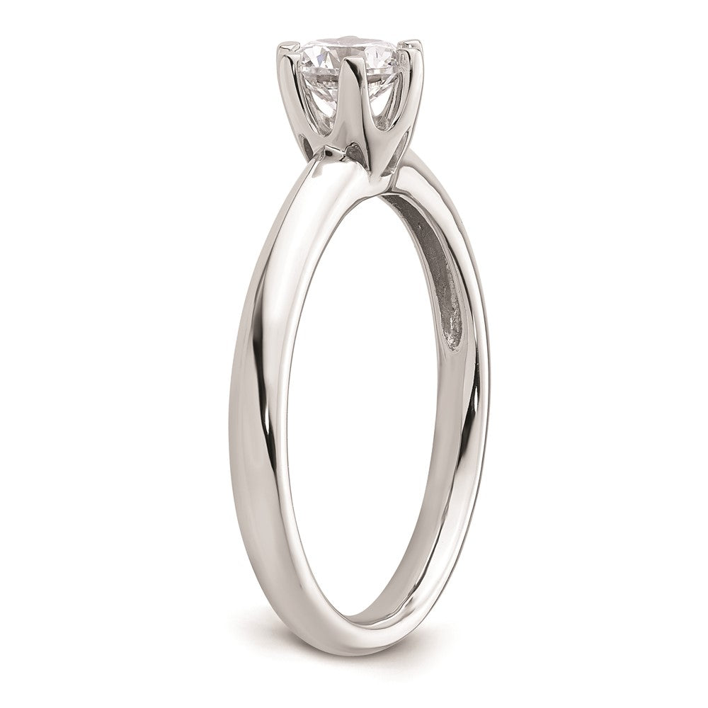 0.50ct. CZ Solid Real 14k White Gold Solitaire Engagement Ring