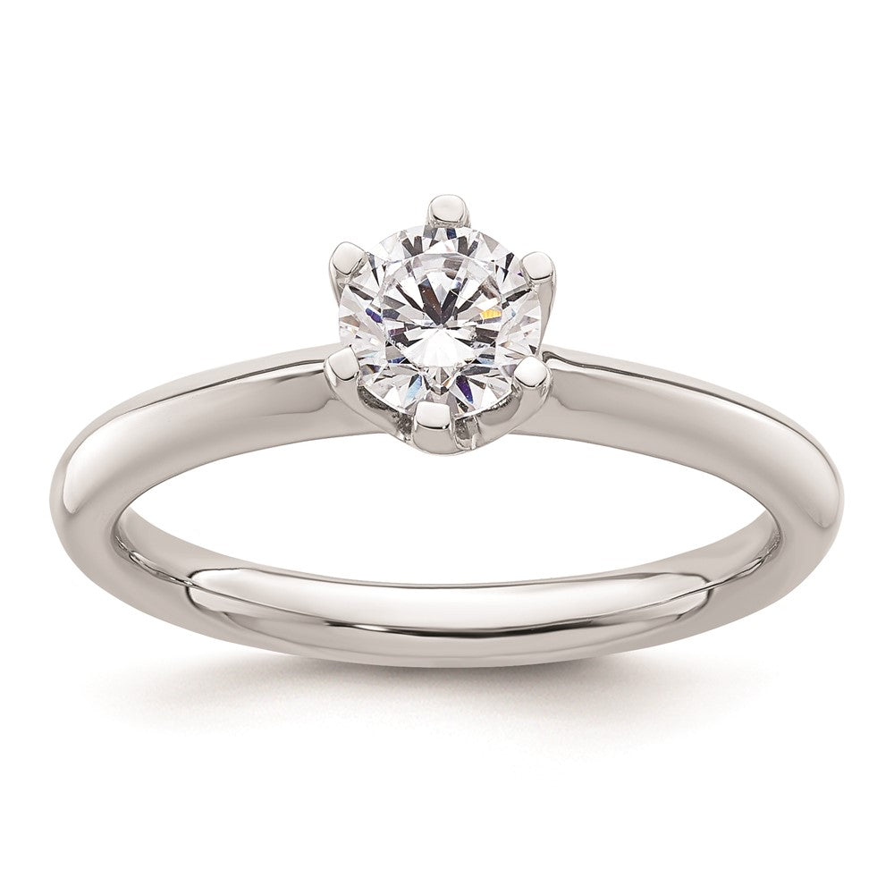 0.50ct. CZ Solid Real 14k White Gold Solitaire Engagement Ring