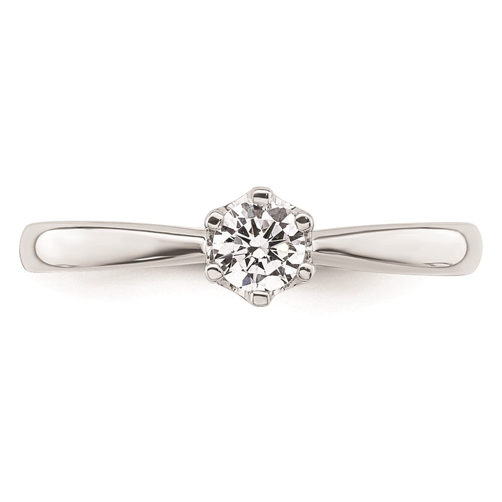 0.25ct. CZ Solid Real 14k White Gold Solitaire Engagement Ring