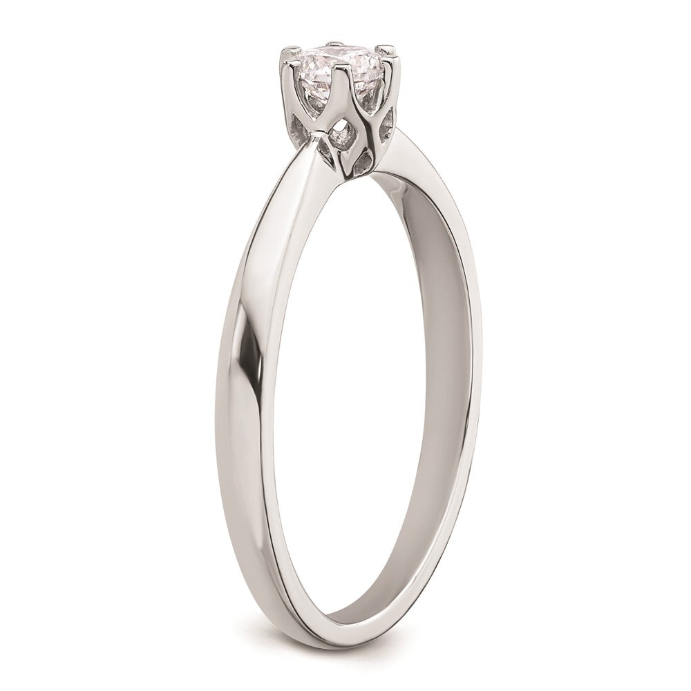 0.25ct. CZ Solid Real 14k White Gold Solitaire Engagement Ring