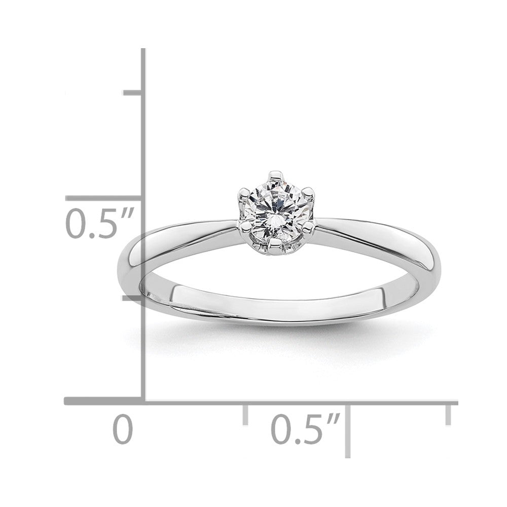 0.25ct. CZ Solid Real 14k White Gold Solitaire Engagement Ring