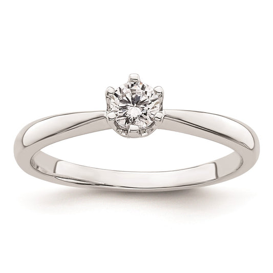 0.25ct. CZ Solid Real 14k White Gold Solitaire Engagement Ring