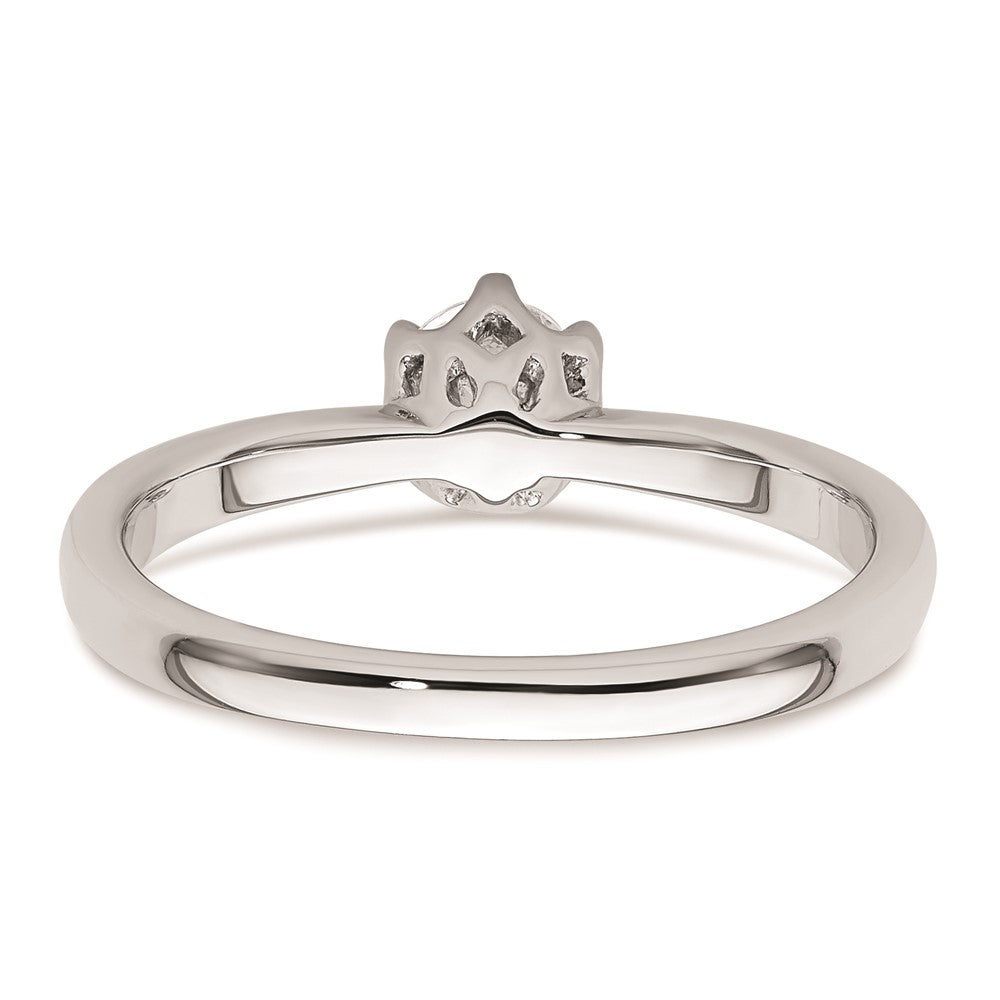 0.33ct. CZ Solid Real 14k White Gold Solitaire Engagement Ring