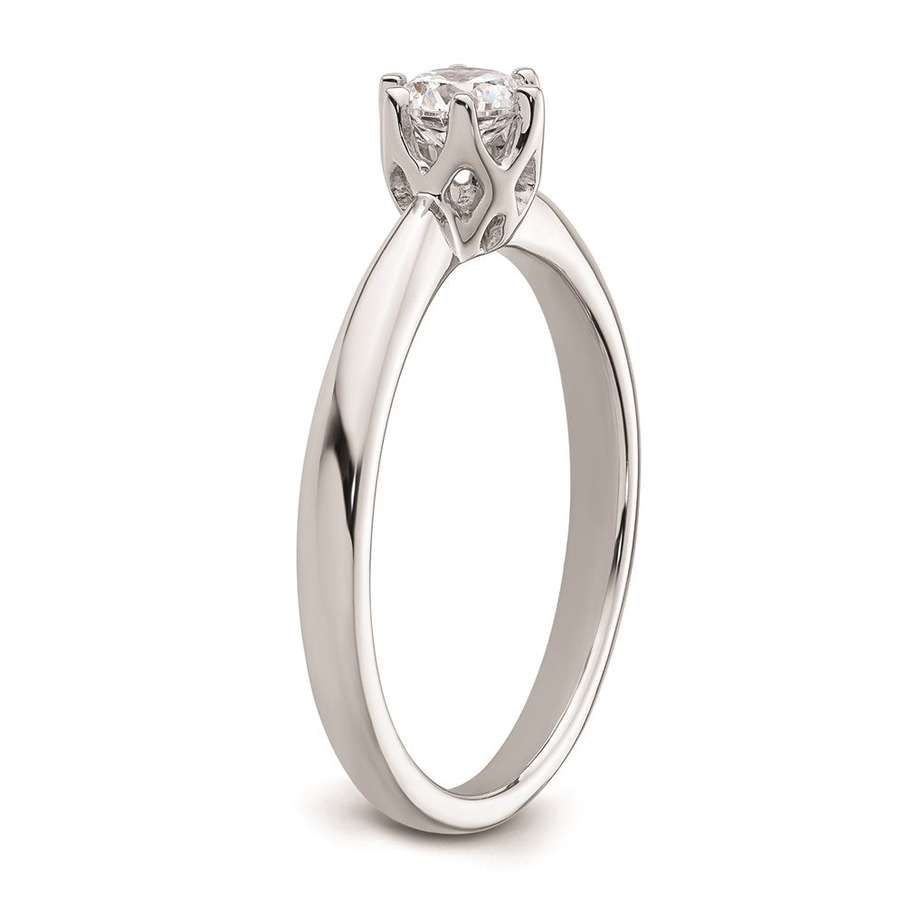 0.33ct. CZ Solid Real 14k White Gold Solitaire Engagement Ring