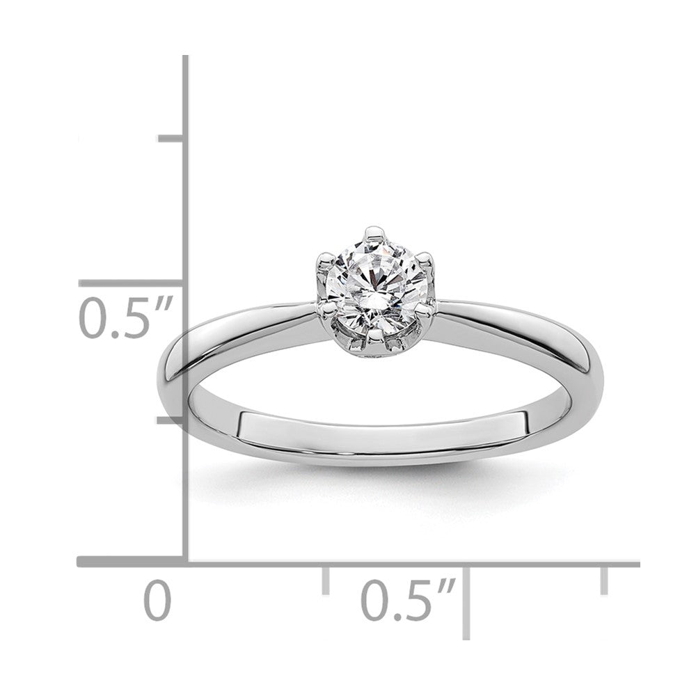 0.33ct. CZ Solid Real 14k White Gold Solitaire Engagement Ring