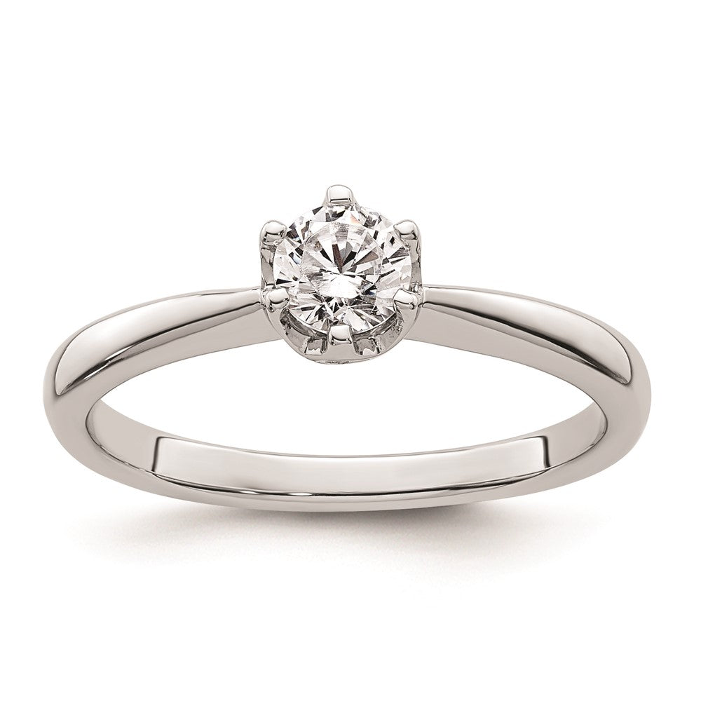 0.33ct. CZ Solid Real 14k White Gold Solitaire Engagement Ring