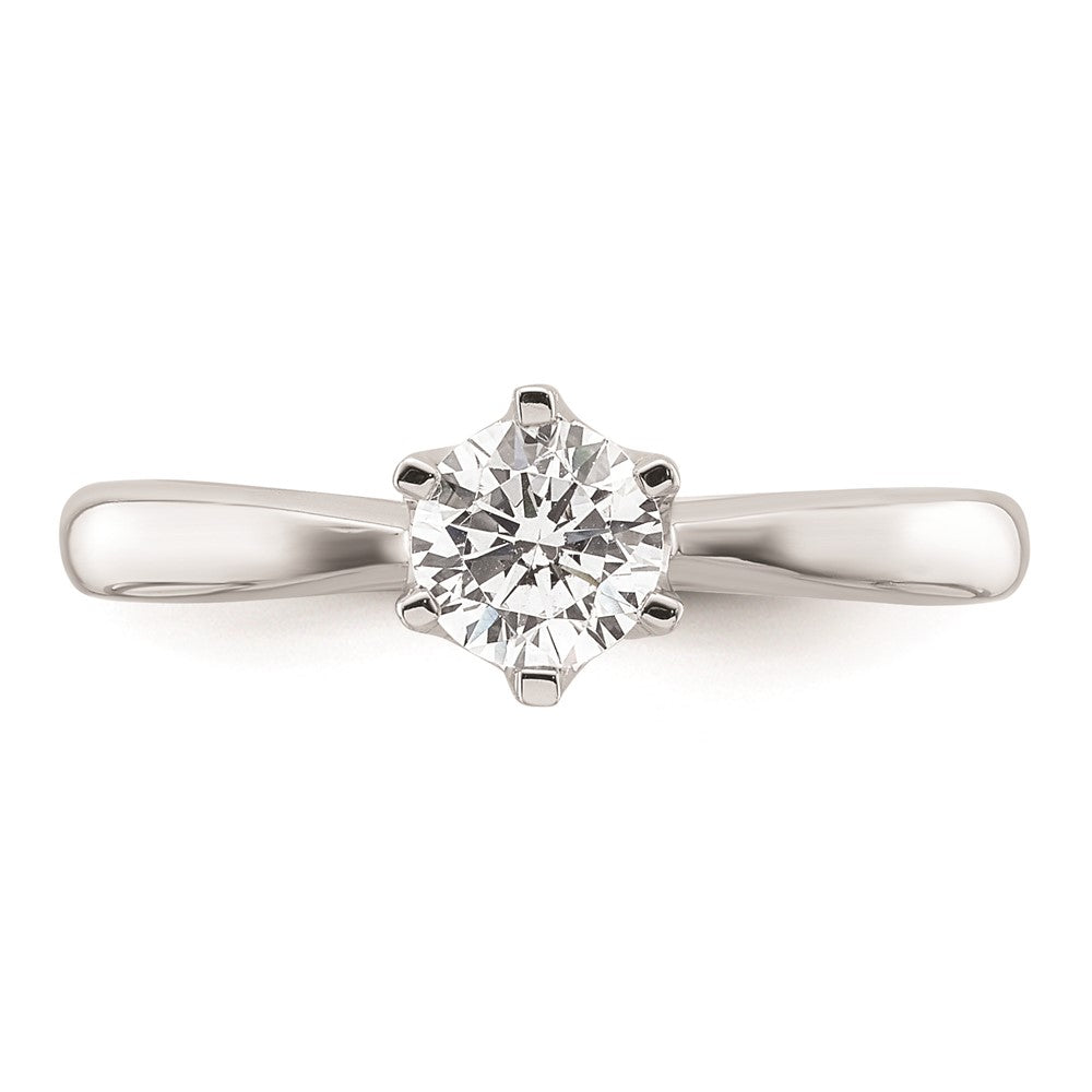 0.50ct. CZ Solid Real 14k White Gold Solitaire Engagement Ring