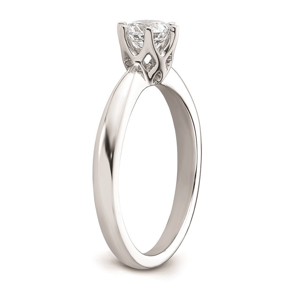 0.50ct. CZ Solid Real 14k White Gold Solitaire Engagement Ring