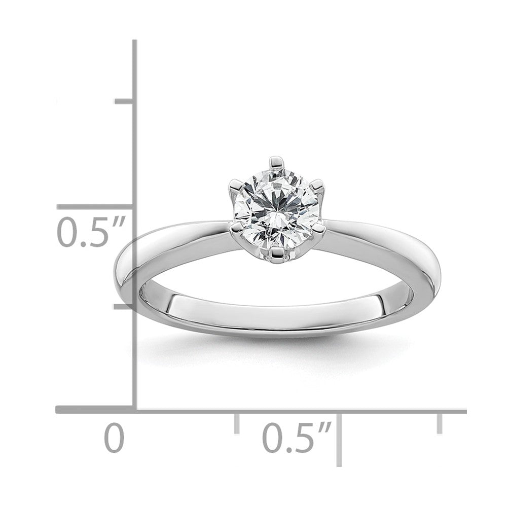 0.50ct. CZ Solid Real 14k White Gold Solitaire Engagement Ring