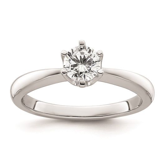 0.50ct. CZ Solid Real 14k White Gold Solitaire Engagement Ring