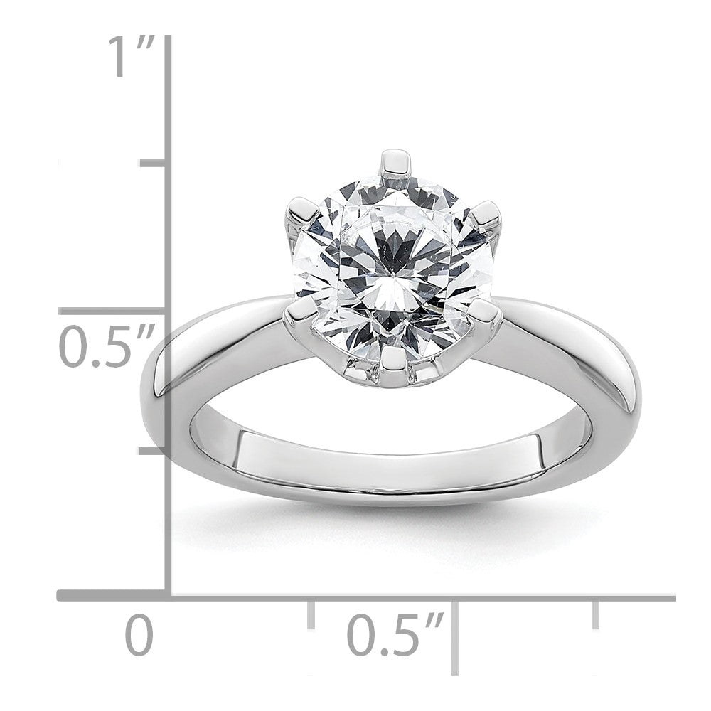 2.00ct. CZ Solid Real 14k White Gold Solitaire Engagement Ring