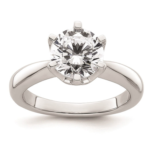 2.00ct. CZ Solid Real 14k White Gold Solitaire Engagement Ring