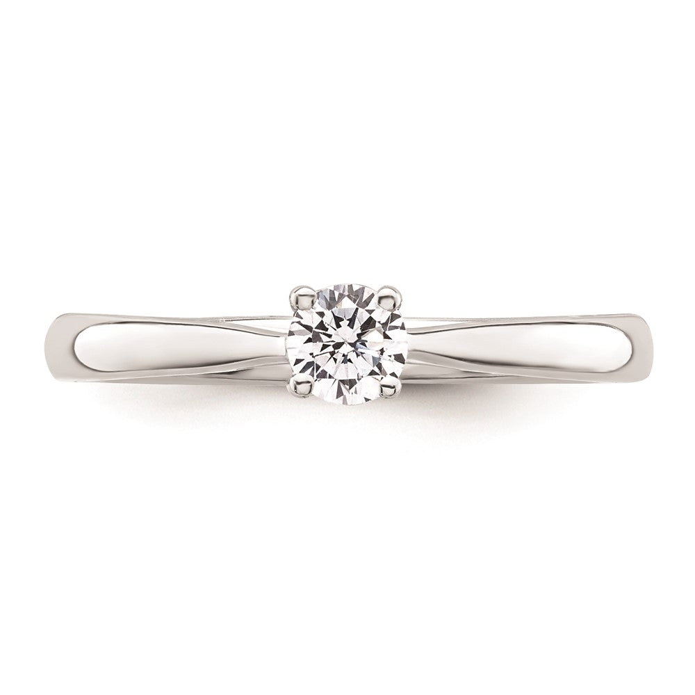 0.25ct. CZ Solid Real 14k White Gold Solitaire Engagement Ring