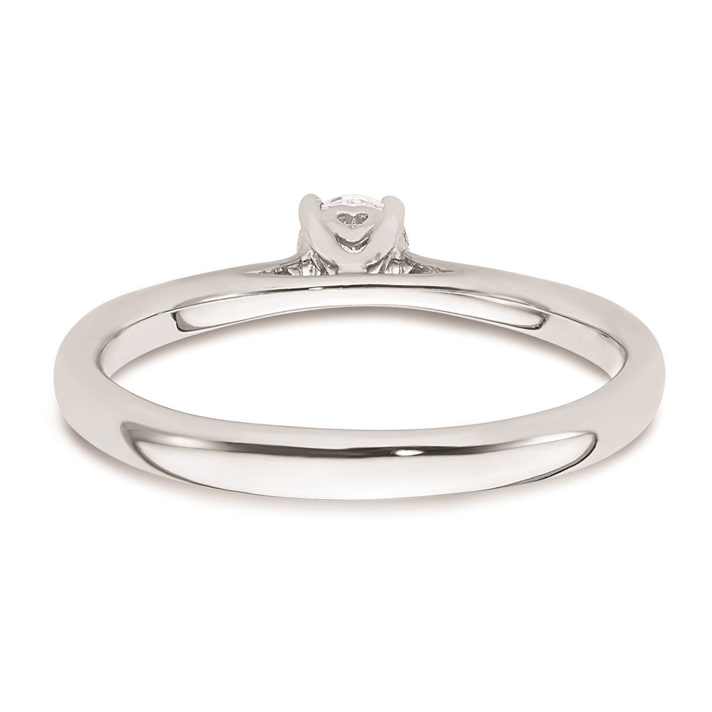 0.25ct. CZ Solid Real 14k White Gold Solitaire Engagement Ring