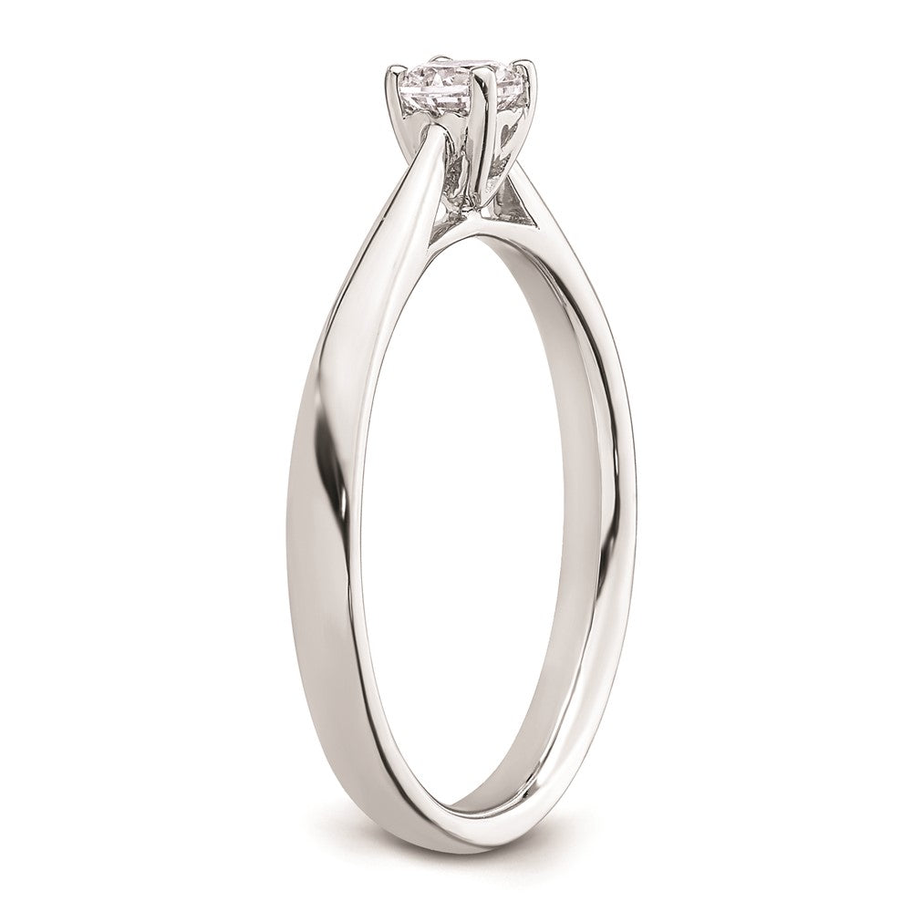 0.25ct. CZ Solid Real 14k White Gold Solitaire Engagement Ring