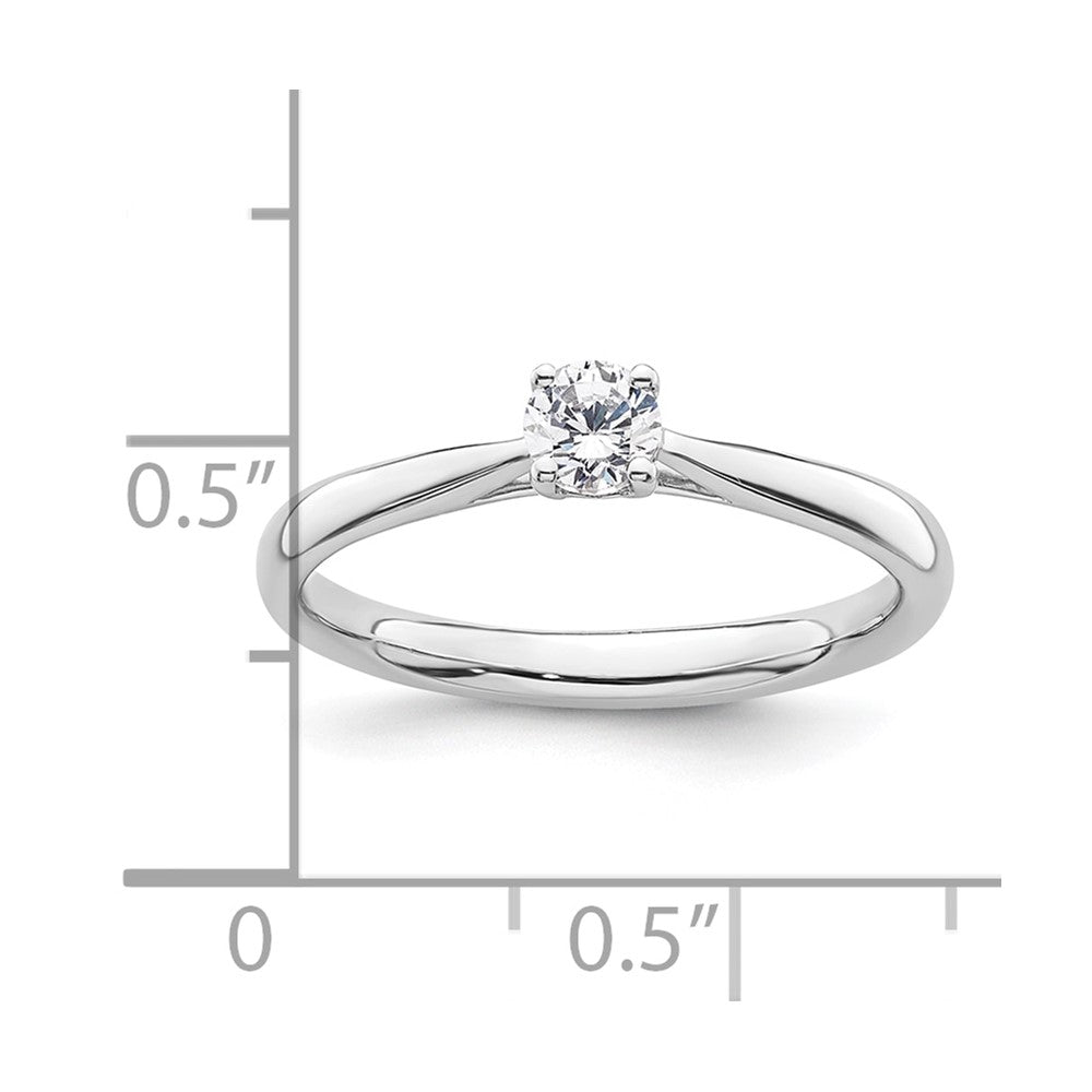 0.25ct. CZ Solid Real 14k White Gold Solitaire Engagement Ring