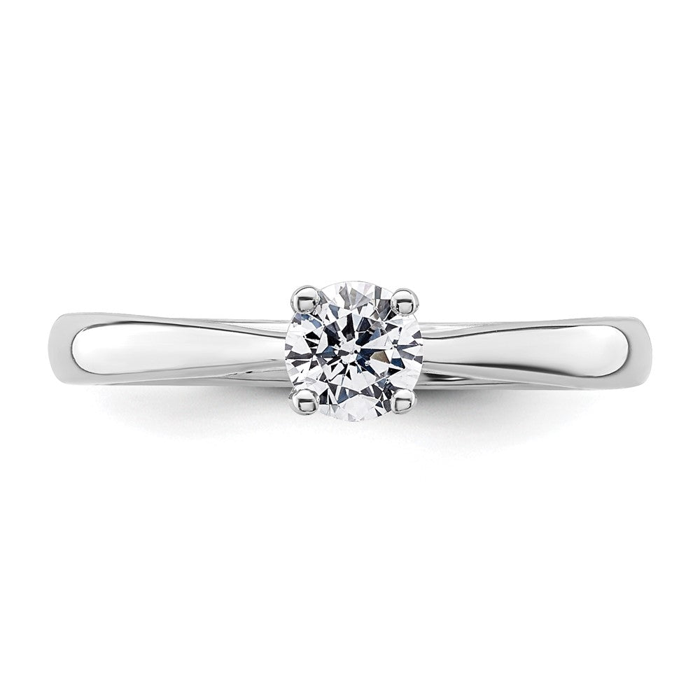 0.33ct. CZ Solid Real 14k White Gold Solitaire Engagement Ring