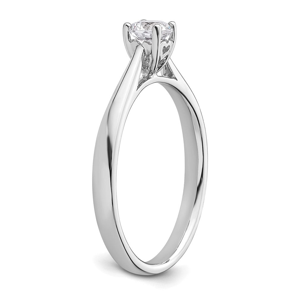 0.33ct. CZ Solid Real 14k White Gold Solitaire Engagement Ring