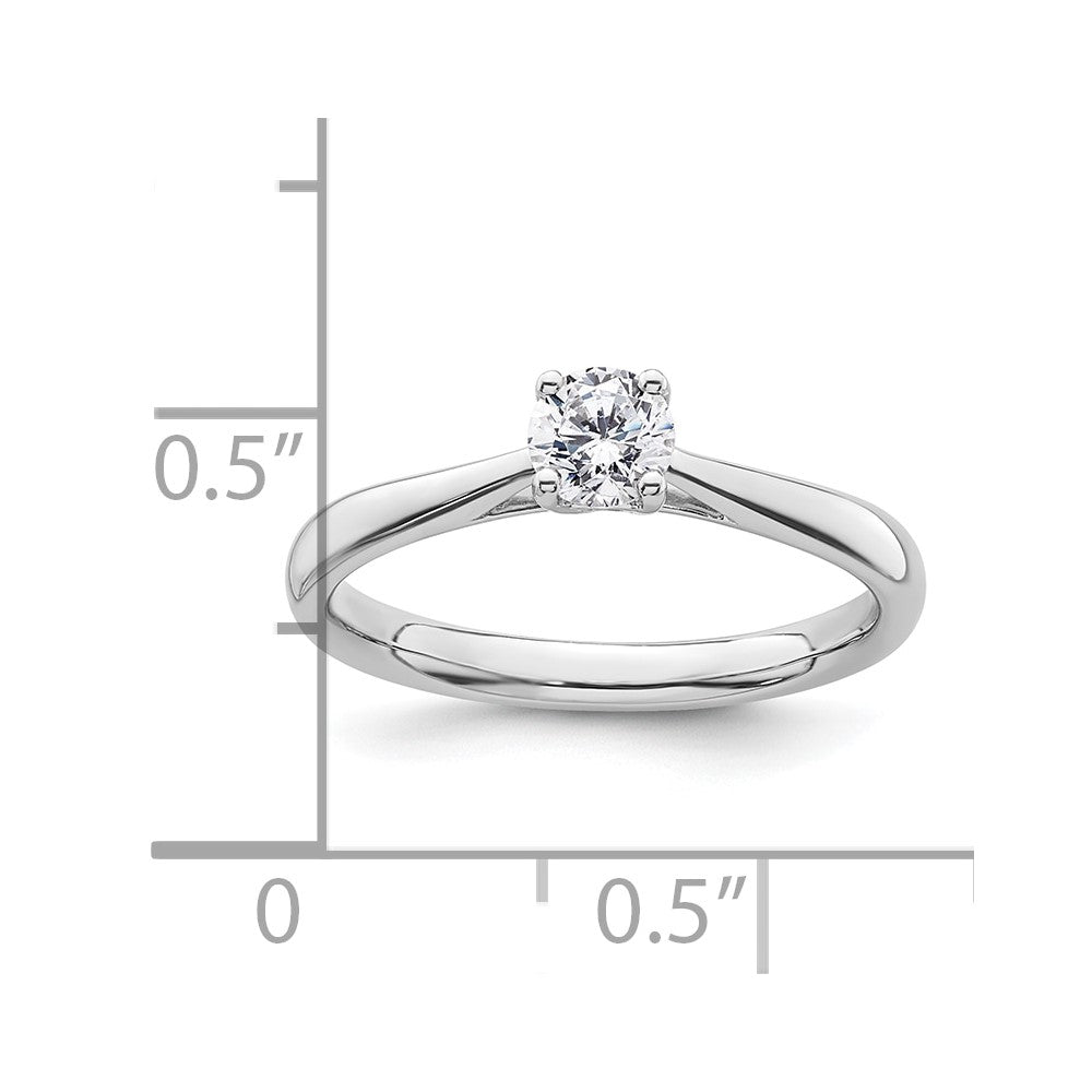 0.33ct. CZ Solid Real 14k White Gold Solitaire Engagement Ring