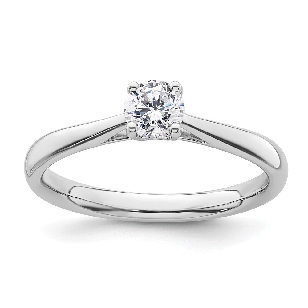 0.33ct. CZ Solid Real 14k White Gold Solitaire Engagement Ring