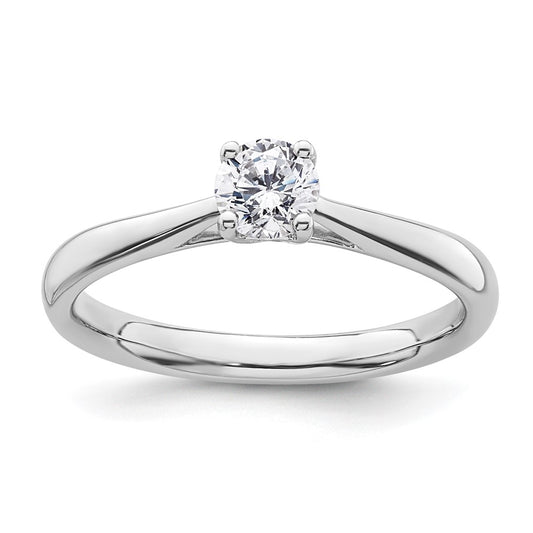 0.33ct. CZ Solid Real 14k White Gold Solitaire Engagement Ring