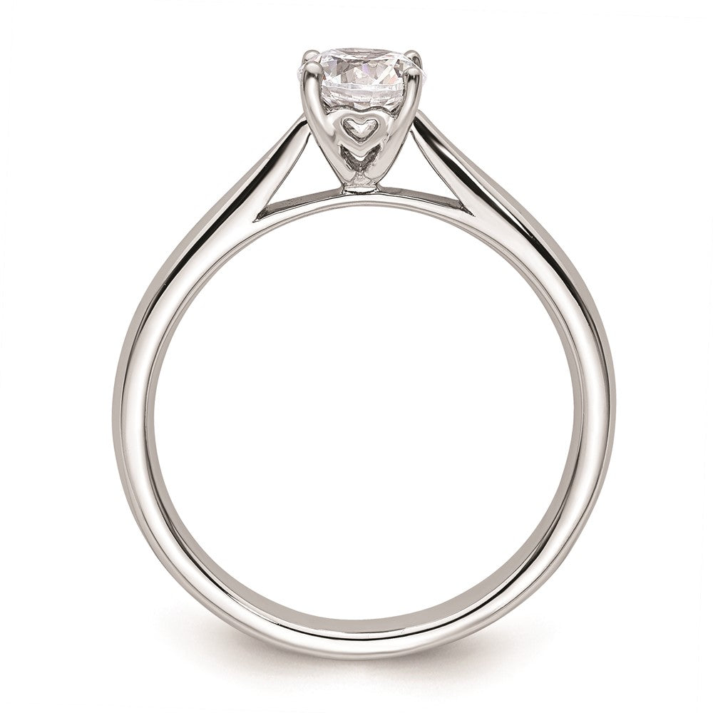 0.50ct. CZ Solid Real 14k White Gold Solitaire Engagement Ring