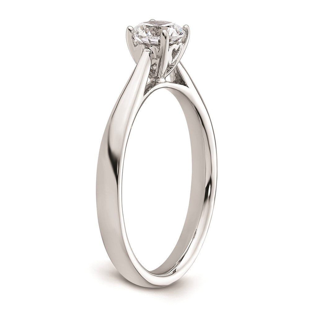 0.50ct. CZ Solid Real 14k White Gold Solitaire Engagement Ring