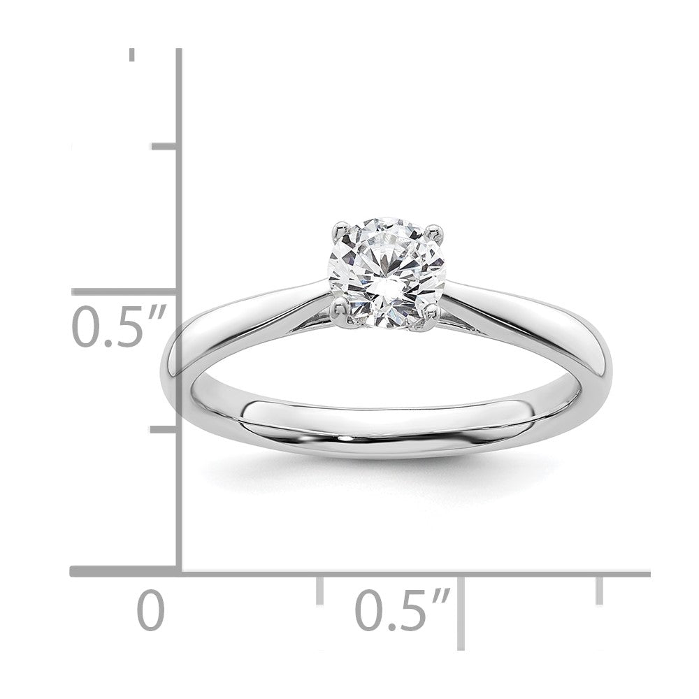 0.50ct. CZ Solid Real 14k White Gold Solitaire Engagement Ring