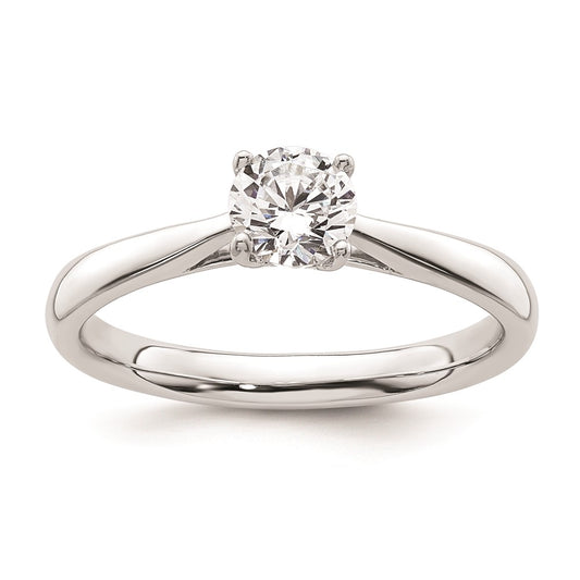 0.50ct. CZ Solid Real 14k White Gold Solitaire Engagement Ring