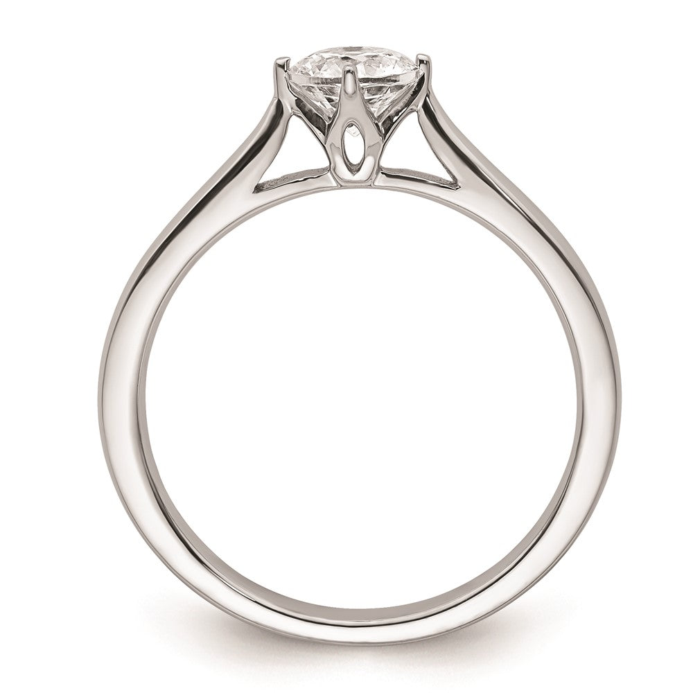 0.50ct. CZ Solid Real 14K White Gold Round Solitaire Engagement Ring Engagement Polished