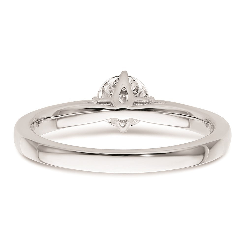 0.50ct. CZ Solid Real 14K White Gold Round Solitaire Engagement Ring Engagement Polished