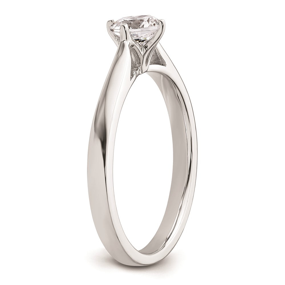 0.50ct. CZ Solid Real 14K White Gold Round Solitaire Engagement Ring Engagement Polished