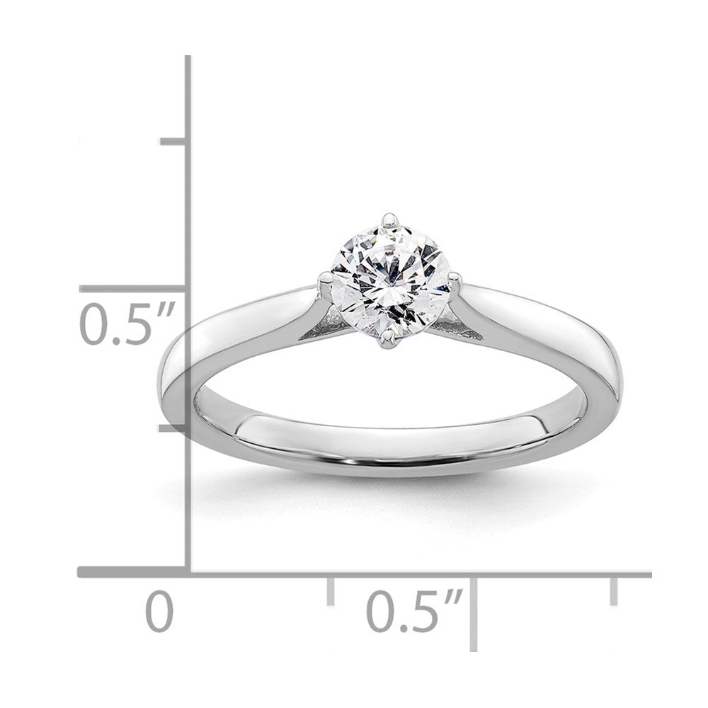 0.50ct. CZ Solid Real 14K White Gold Round Solitaire Engagement Ring Engagement Polished