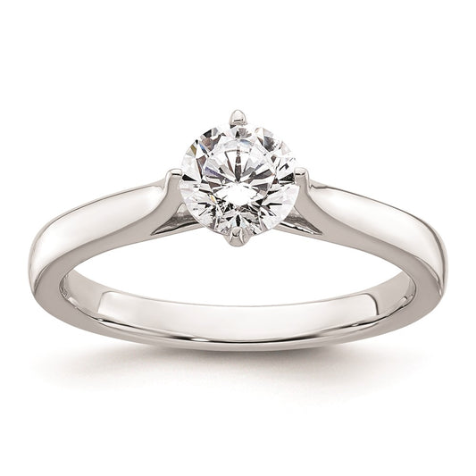 0.75ct. CZ Solid Real 14K White Gold Round Solitaire Engagement Ring Engagement Polished