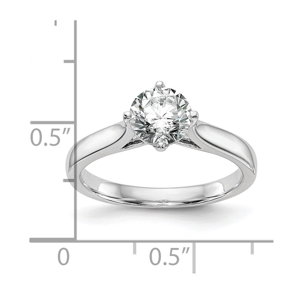 1.00ct. CZ Solid Real 14K White Gold Round Solitaire Engagement Ring Engagement Polished