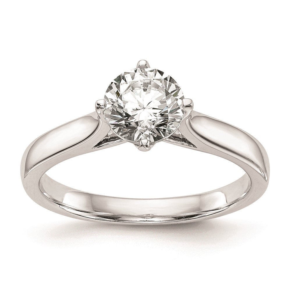 1.00ct. CZ Solid Real 14K White Gold Round Solitaire Engagement Ring Engagement Polished