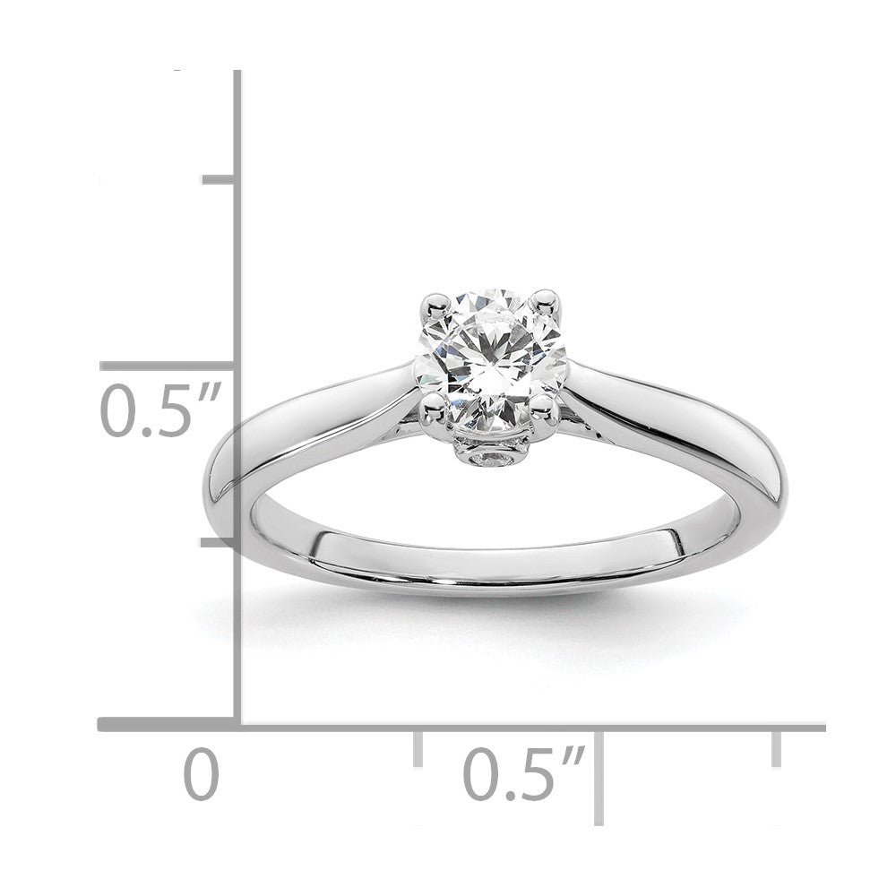 0.50ct. CZ Solid Real 14K White Gold Engagement Ring