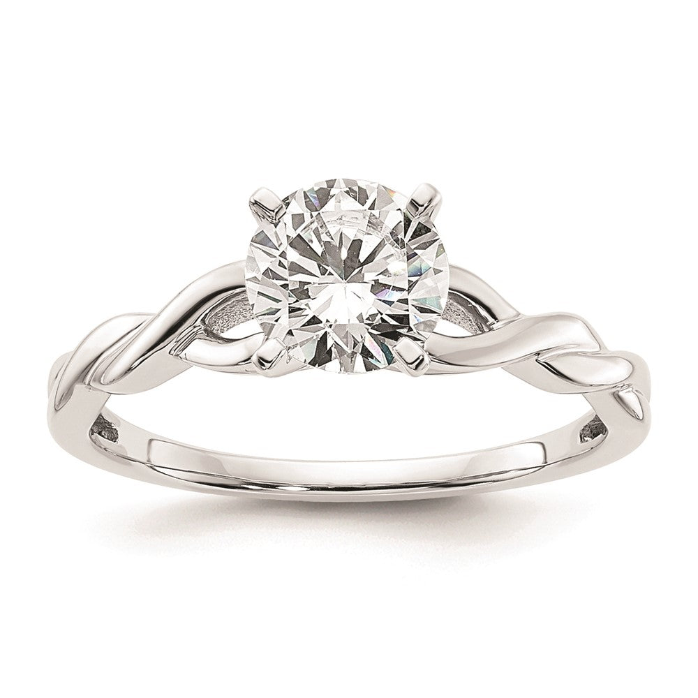 0.50ct. CZ Solid Real 14k White Gold Solitaire Engagement Ring